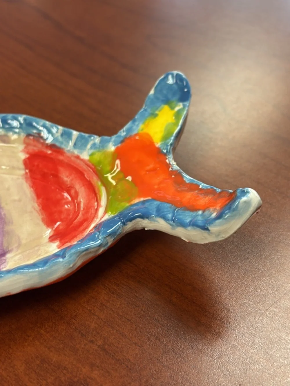 Handmade Rainbow Fish Ceramic Dish Made in Muncie